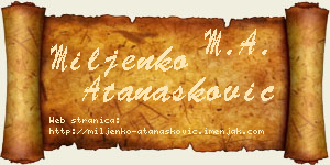 Miljenko Atanasković vizit kartica